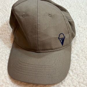 Brown Cap with Blueish Black Ice Cream Embroidery Unisex